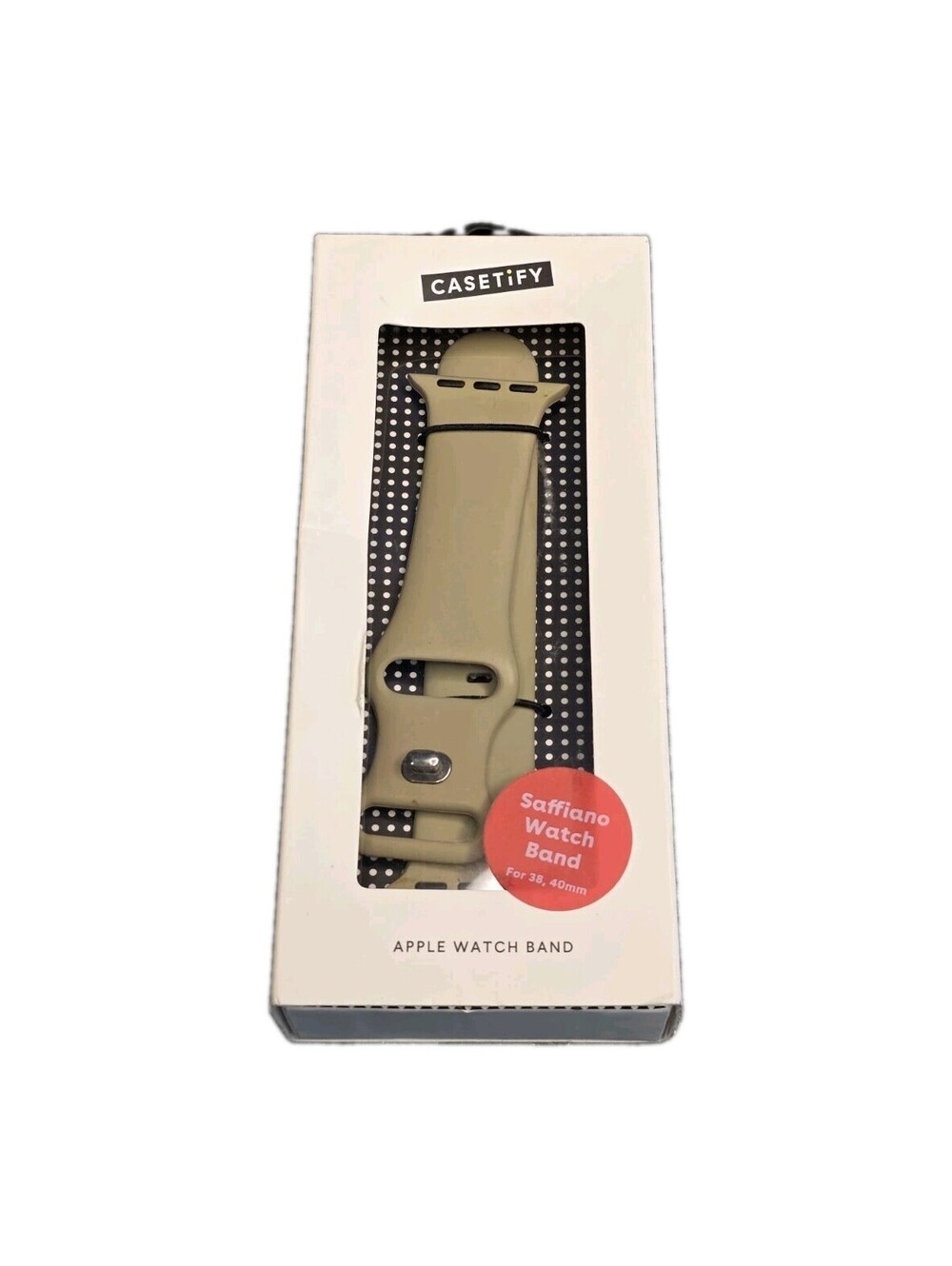CASETiFY Saffiano Apple Watch Band 38mm 40mm 41mm Tan Rubber Silicone